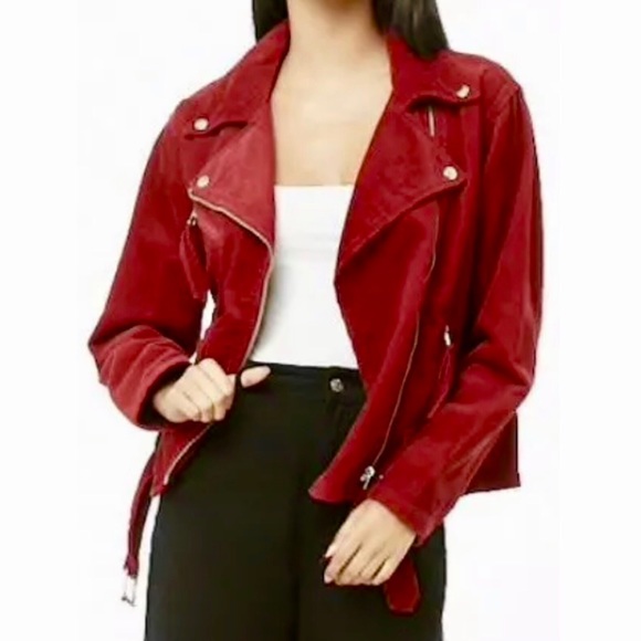 Forever 21 Jackets & Blazers - F21⚡️Corduroy Zippered Red Jacket_S